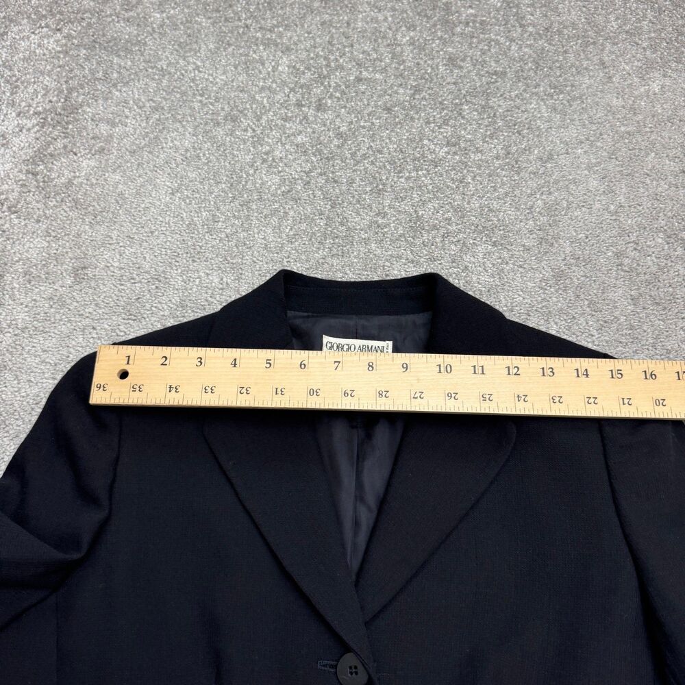 Giorgio Armani Le Collezioni Blazer Jacket Womens 6 Navy Blue Single Breasted - Picture 8 of 14